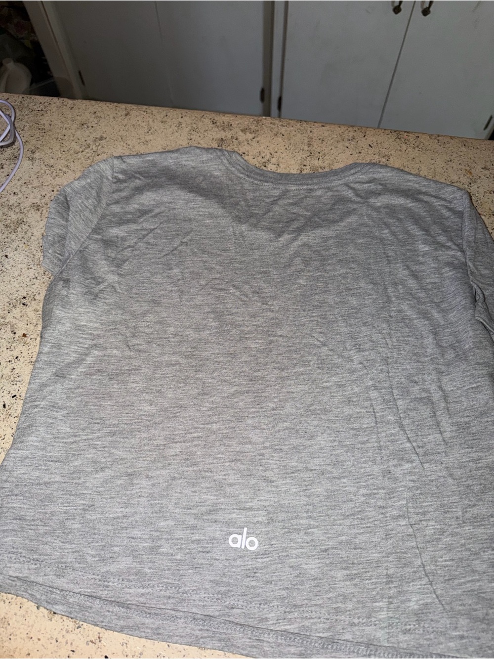 Alo Heather Gray Logo Tee XS